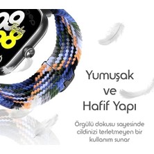 Skygo 5/4/mi Band 9 Pro/8 Pro ile Uyumlu Elastik Örgü Kordon Terleme Yapmayan Nefes Alabilir Hafif Yapılı Bilek Ölçüsüne Göre Ayarlanabilen Paslanmaz Tokalı Kayış