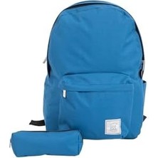 Skygo Hsr Ortopedik Su Geçirmez Leptop Bölmeli Hafif Günlük ve Okul Sırt Çantası ve Kalemlik (Mavi)