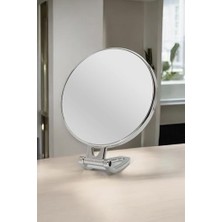 Skygo Beauty Serisi 3x Büyüteçli Çift Taraflı Ayarlanabilir Eğimli Masa Üstü Makyaj Aynası 16X16 cm Yuvarlak