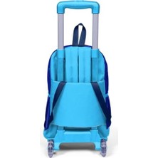 Skygo Işıklı Tekerlekli Motorsiklet Çekçek Okul ve Seyahat Çantası Erkek Çocuk Lacivert Sarı