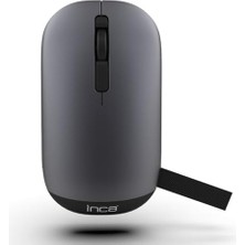 Skygo IWM-242GT Çift Modlu Bluetooth ve Kablosuz Şarj Edilebilir Mouse, 500MAH Pil, 800-1600 Dpı, 70G, Gri