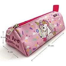 Skygo Kalem Kutusu Desenli Üçgen Kalemkutu Vegan Deri Kalemlik