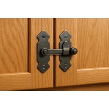 Skygo Fransız Kilidi, Metal Mandallı Kapı Kilidi, Sağlam Mekanizma, Bütçe Dostu Bağlantı Aparatı, Kolay Montajlı Pratik Kilit, Nostaljik Tasarım, Kapı, Mobilya, Dolap ve Pencere Kilidi, 180° (Siyah)