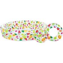 Skygo 59469 Meyve Desenli Havuz Seti 132 Cm, Su Sporları, Plaj Malzemesi, Şişme Ürün, Yüzme Aksesuarı, Kamp, Dalış, Güvenlik