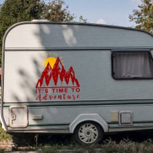 Sticker Usta It Is Time To Adventure Kamp Karavan Off Road Dağ Camping Offroad  Sticker 03017