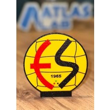 Skygo Eskişehir - Eskişehirspor 3D Baskı Logo – Masaüstü Dekoratif Stand - Kırmızı Siyah Taraftar Hediyelik Ürün