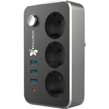 Marsilyan 3 Priz 3xusb 2 mt Kablo Anahtarlı Akım Korumalı Priz TGFTR02