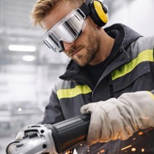 Badem10 İş Güvenlik Güvenliği Kaynak Gözlüğü Antifog Buğulanmaz Koruyucu Gözlük Ventilli Gümüş Renk