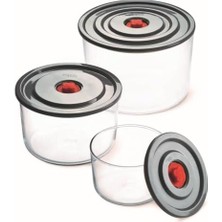 Skygo Yuvarlak 3’lü Borosilikat Cam Saklama Kabı Seti, 0.35 L + 1.00 L + 2.00 L, Sızdırmaz Kapak, Mikrodalga-Fırın-Buzdolabı-Bulaşık Makinesi Uyumlu
