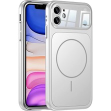 Apple iPhone 11 Uyumlu Kılıf Zebana Titanmag Kılıf (Iphone 17 Pro Max Görünümlü) Gümüş