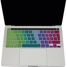 Skygo Klavye Koruyucu Kılıf Türkçe Q Uk-Ters L- Enter Tipi Touchbar Pro 13INÇ M1,m2 A2251,A2289,A2338 -Pro 16 Inç A2141 Uyumlu, Ultra Ince Klavye Filmi Pembe Yeşil