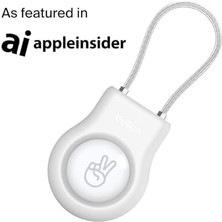 Skygo Airtag Için Örgülü Metal Kablolu Kılıf - Beyaz