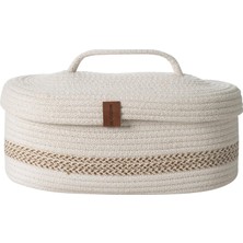 Skygo Venus Oval Düzenleyici Sepet Bej Ekru 30X13X11