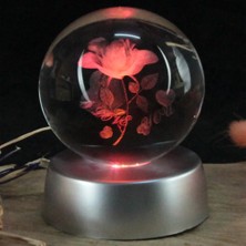 Marsilyan Renk Değiştiren Işıklı Cam Küre Gül