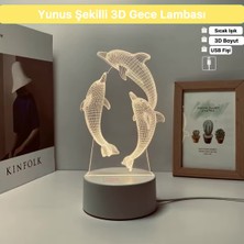 Normadia 3D Yunus Gece Lambası, Sıcak ve Rahatlatıcı Ortam Yaratıcı, Şık Tasarım