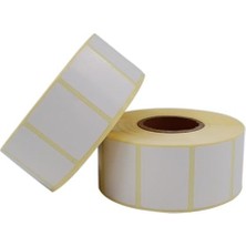 Skygo Kuşe Etiket 40MM x 30MM Ruloda 1500X2 Adet 2 Rulo 40MM Çapında Baskısız Barkod Yazıcı Etiketi