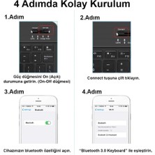 Skygo Şık Tasarımlı Bluetooth Kablosuz Klavye ve Mouse Seti |, Ios ve Windows Uyumlu | Şarj Edilebilir, Taşınabilir ve Sessiz Tuşlu Set (Beyaz)