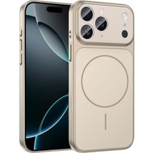 Apple iPhone 11 Pro Max Uyumlu Kılıf Zebana Titanmag Kılıf (Iphone 17 Pro Max Görünümlü) Desert Titanyum