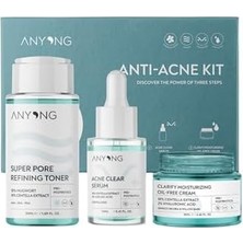 Skygo Anyong Akne Karşıtı ve Gözenek Sıkılaştırıcı Karma-Yağlı Cilt Bakım Kiti (Tonik, Serum, Krem)/ Azelaik Asit (50 ml + 12 ml + 20 Ml)