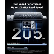 Skygo Profesyonel Sılver Sd Kart 128 Gb, 205 Mb/s'ye Kadar Okuma, 140 Mb/s Yazma, Sd3.0, V30, U3, C10 Sdxc Kart,, Kameralar, Profesyonel Fotoğrafçı, Kamera, Meraklısı Için Uhs-I Sd Hafıza Kartı