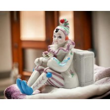 Skygo Gifts 20932 Güzel Porselen Palyaço Bagajla Oturan Müzikal Heykelcik (Müzik: A Wonderful World), 5 5/8" H