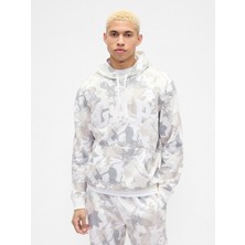 Gap Erkek Gri Relaxed Gap Logo Sweatshirt Kamuflaj