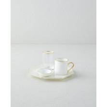 English Home Alya Tek Kişilik Kahve Sunum Seti 90 ml Krem-Gold