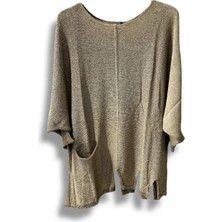 Kadın Oversize Merserize Triko Bluz | Salaş Tunik | 38-52 Beden Uyumlu