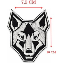 Single Sword Nakış Patch - Kurt Peç - SİYAH-BEYAZ