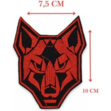 Single Sword Nakış Patch - Kurt Peç - KIRMIZI-SİYAH