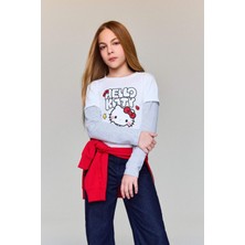 DeFacto Hello Kitty Bisiklet Yaka Uzun Kollu Tişört Kız Çocuk G6882A826SP
