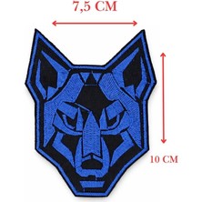Single Sword Nakış Patch - Kurt Peç - SİYAH-MAVİ