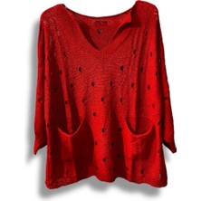 Kadın Merserize Oversize Triko Bluz – Standart Beden (38-48 Uyumlu) – Şık ve Rahat Yazlık Kazak