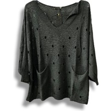 Kadın Merserize Oversize Triko Bluz – Standart Beden (38-48 Uyumlu) – Şık ve Rahat Yazlık Kazak