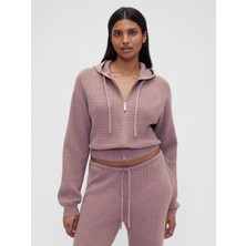 Gap Kadın Koyu Pembe Gap × Summer Fridays Cashsoft Waffle Crop Sweatshirt