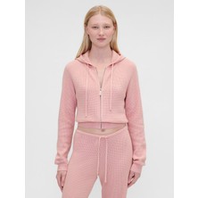 Gap Kadın Pembe Gap × Summer Fridays Cashsoft Waffle Crop Sweatshirt