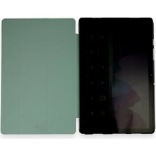 Marsilyan Samsung Galaxy T970 Tab S7 Plus 12.4 Kılıf Tablet Smart Kılıf - Koyu Yeşil