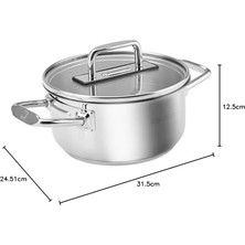 Skygo Grace Indüksiyon Tabanlı Çelik Tencere 22 cm 3.8 Litre