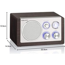 Skygo HRA-1245 Retro-Radyo Ukw ve Mw Tuner (Teleskop-Anten, Pil ile Çalışabilir), Kahverengi/gümüş