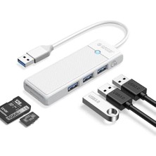 Skygo USB 3.0 To 3.0 Tf Sd Kart Okuyucu 3 Portlu USB 3.0 Çoklayıcı Adaptör Beyaz