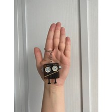 Anı Atölyesi El Yapımı Ahşap Robot Anahtarlık/4 cm