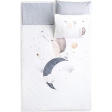 Skygo Soley | Luna |%100 Pamuklu Bebek Nevresim Takımı Gri