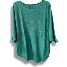 Merserize Triko Oversize Bluz - 38-52 Beden Uyumlu - Salaş Kazak