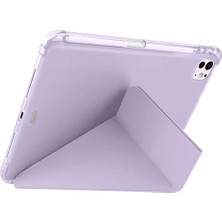 Marsilyan iPad Air 13 (2024) Kılıf Kalemlikli Mars Tablet Kılıfı - Lila