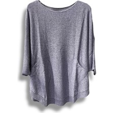 Merserize Triko Oversize Bluz - 38-52 Beden Uyumlu - Salaş Kazak