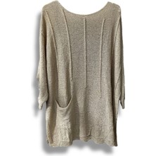 Oversize Merserize Triko Bluz | 38-52 Beden Uyumlu