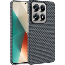 Xiaomi Mi 14T Pro Ultra Ince Magsafe Destekli Şık Karbon Görünümlü Premium Kapak- Gri