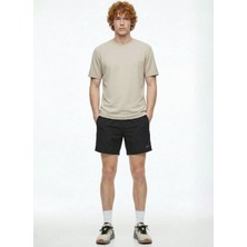 Discovery Expedition D6SM-SHT3701 Siyah Lastikli Bel Relaxed Düz Erkek Şort