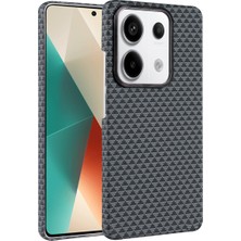 Redmi Note 13 Pro 4g Ultra Ince Magsafe Destekli Şık Karbon Görünümlü Premium Kapak- Gri