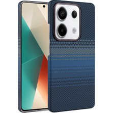 Redmi Note 13 Pro 4g Ultra Ince Magsafe Destekli Şık Karbon Görünümlü Premium Kapak- Mavi
